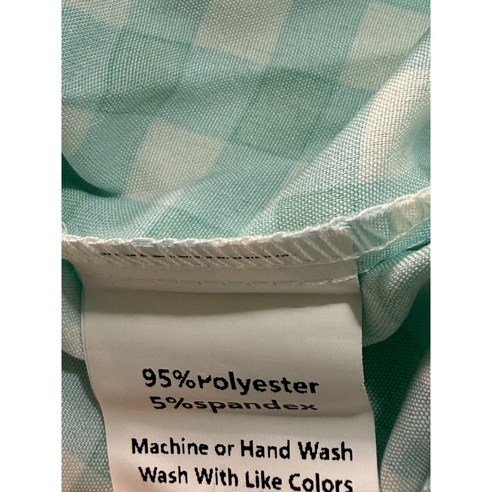 KOJOOIN Gingham Smocked Maxi Dress Ruffle Sleeve Tiered Mint Green XL - Picture 6 of 8